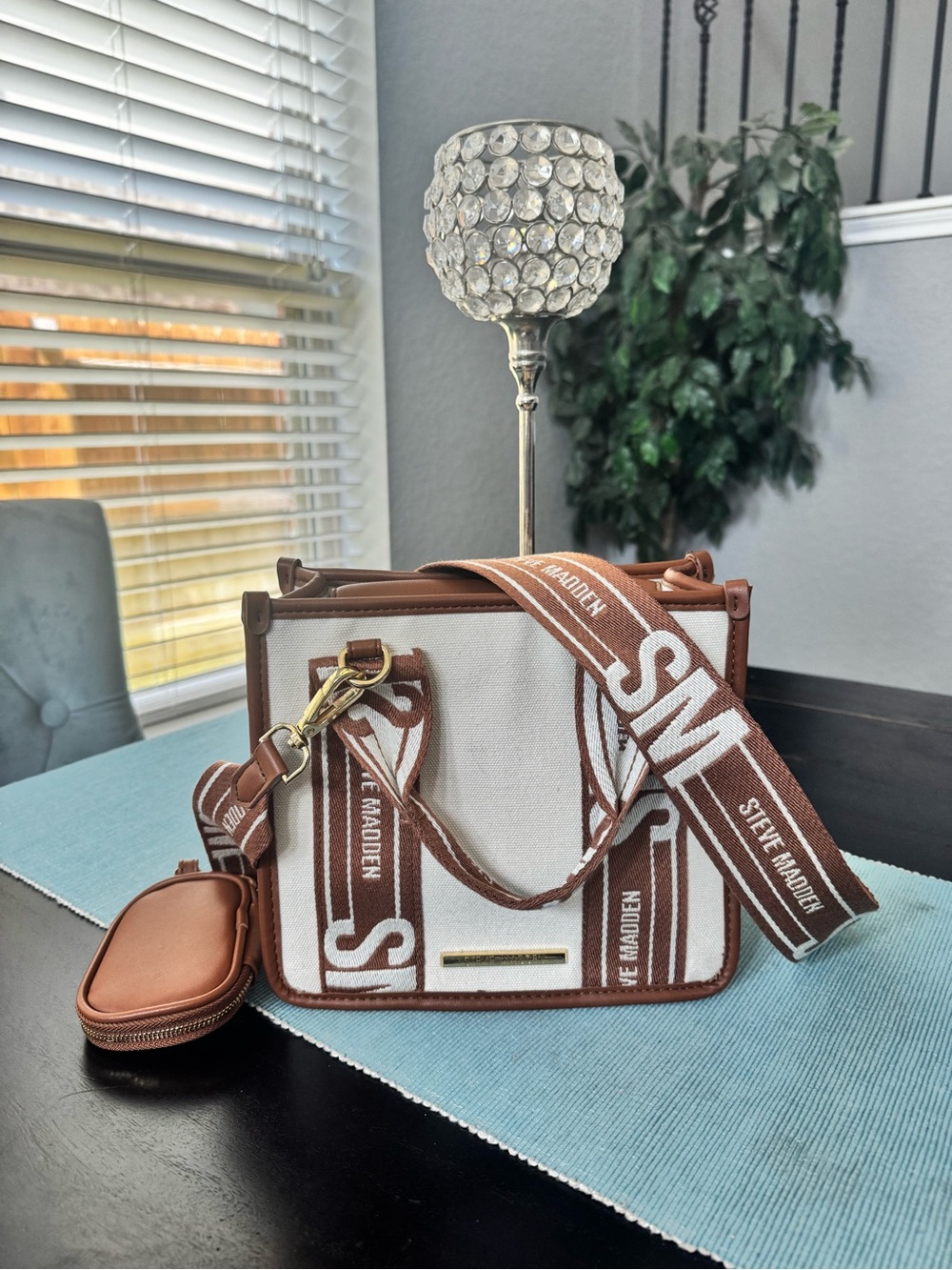 Steve Madden  Canvas Logo Strap Crossbody Bag